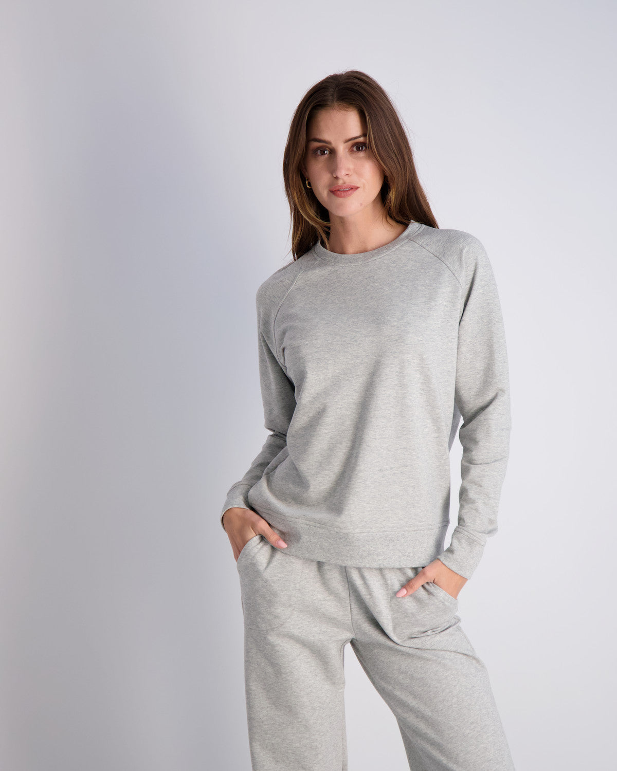 Annie Crew Sweatshirt - GREY HEATHER