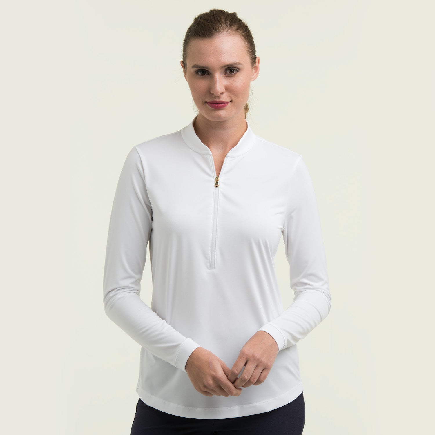 Cat Long Sleeve Zip - WHITE
