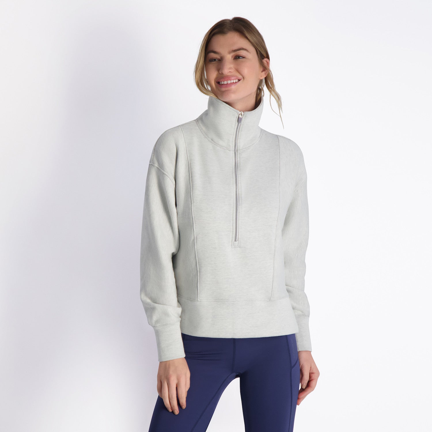 Regan Zip Mock - SILVER