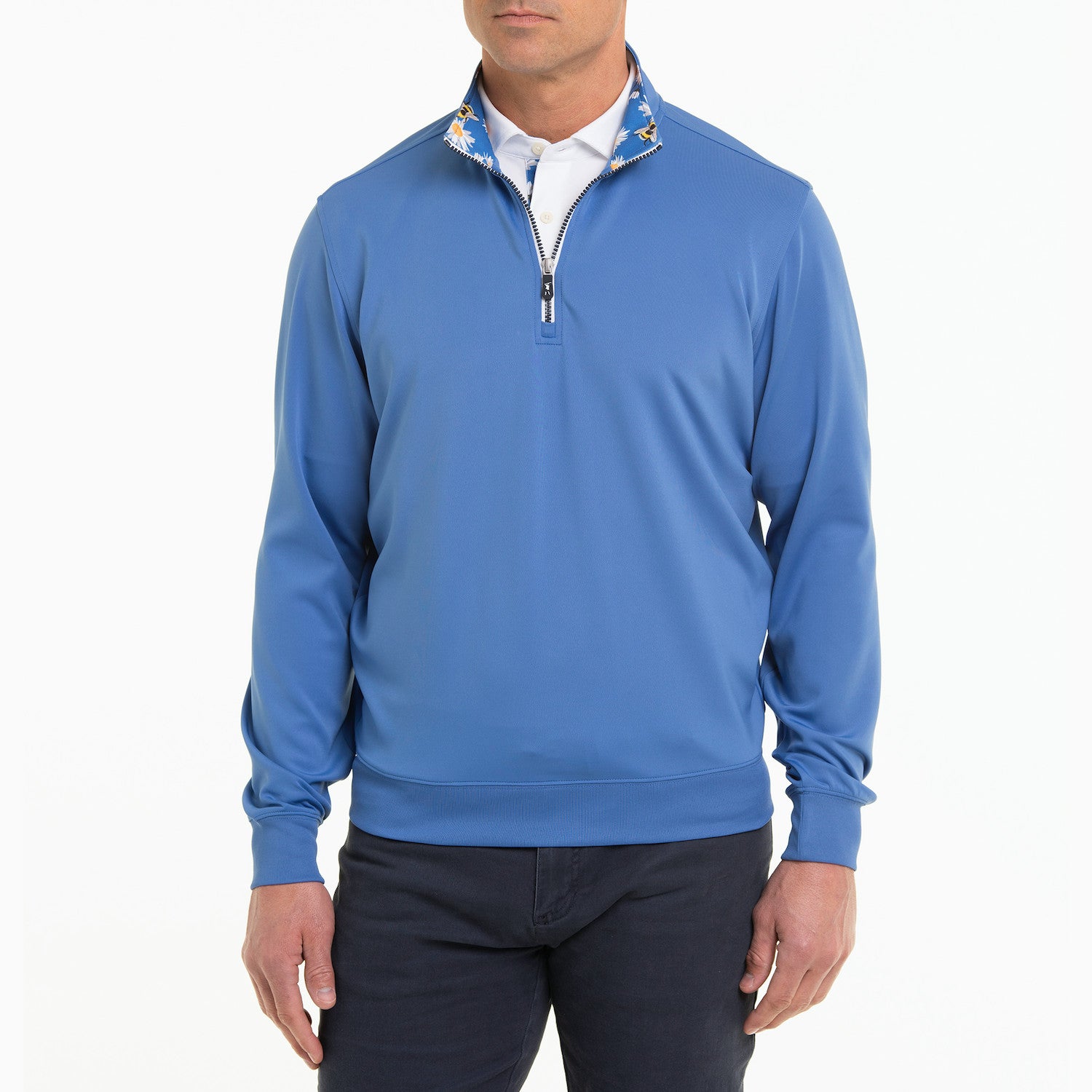 Caves Long Sleeve 1/4 Zip Pullover - BALTIC/BUZZ