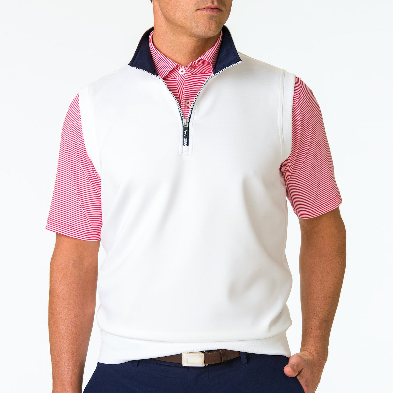 Caves 1/4 Zip Vest - WHITE