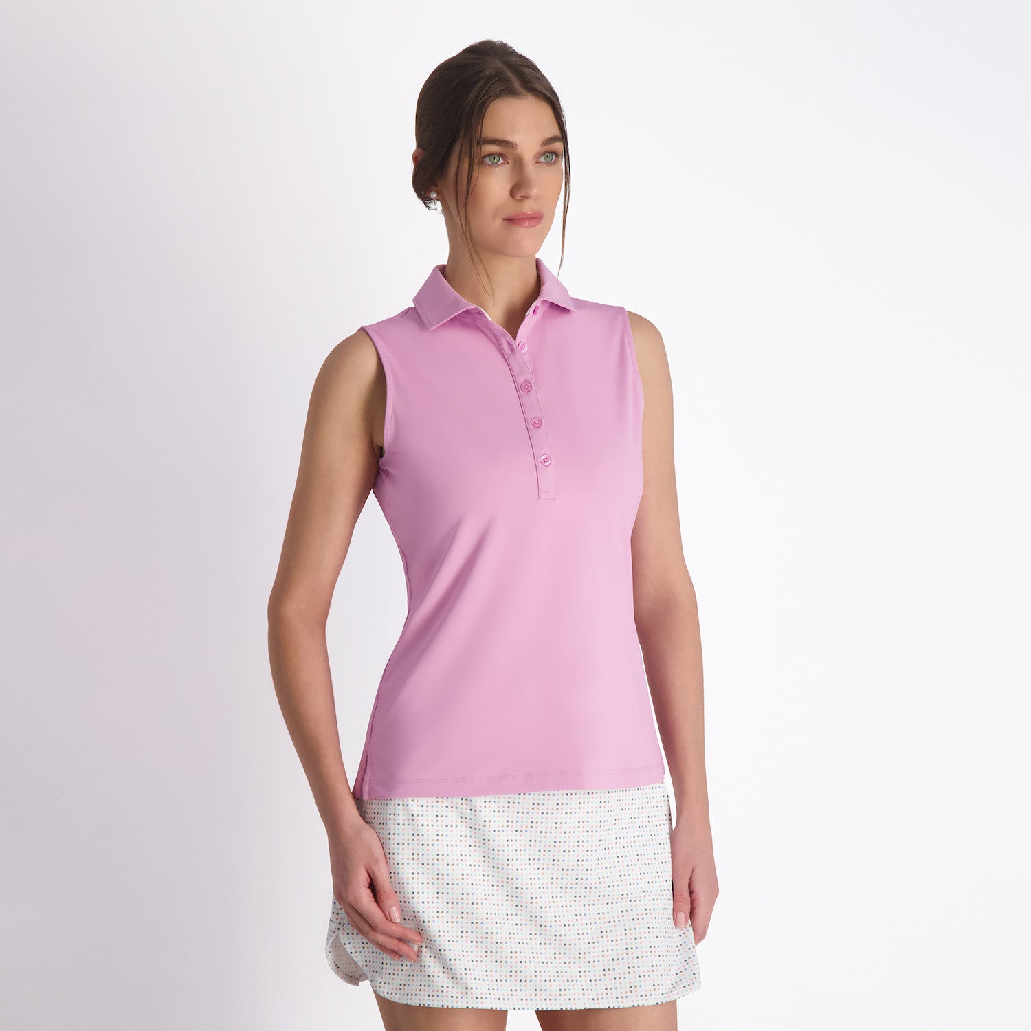 Sleeveless Charlotte Jersey Polo - CLEMATIS