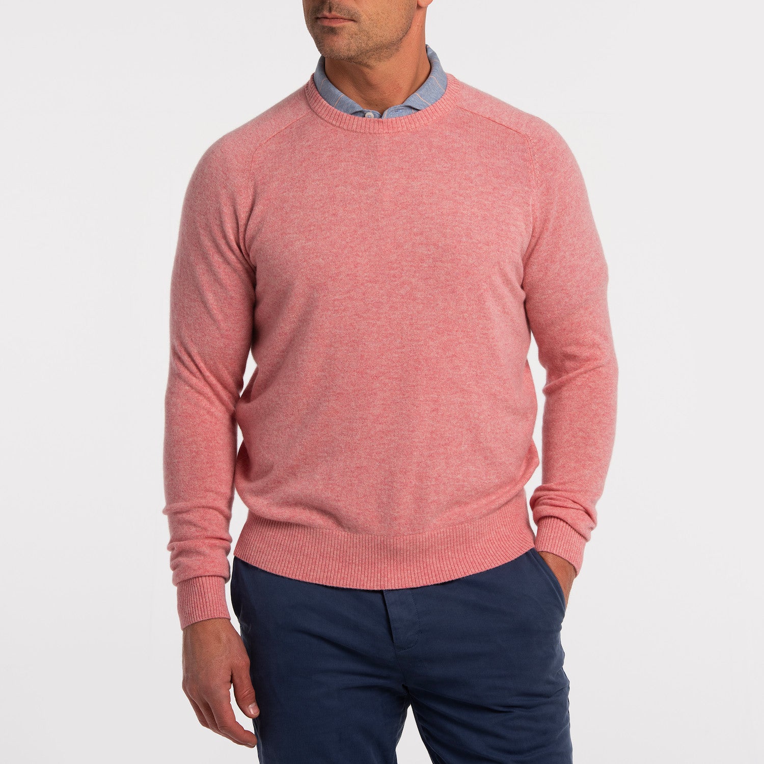007 Cashmere Crewneck - IRISH ROSE HEATHER
