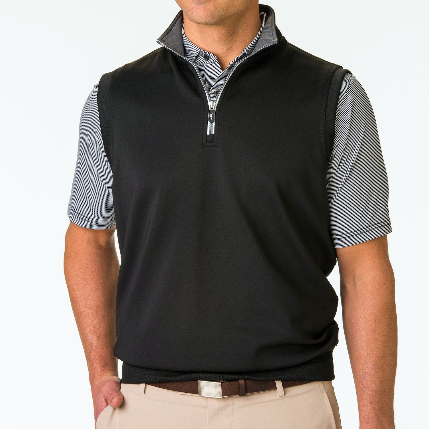 Caves 1/4 Zip Vest - BLACK/DARK SHADOW GREY HEATHER