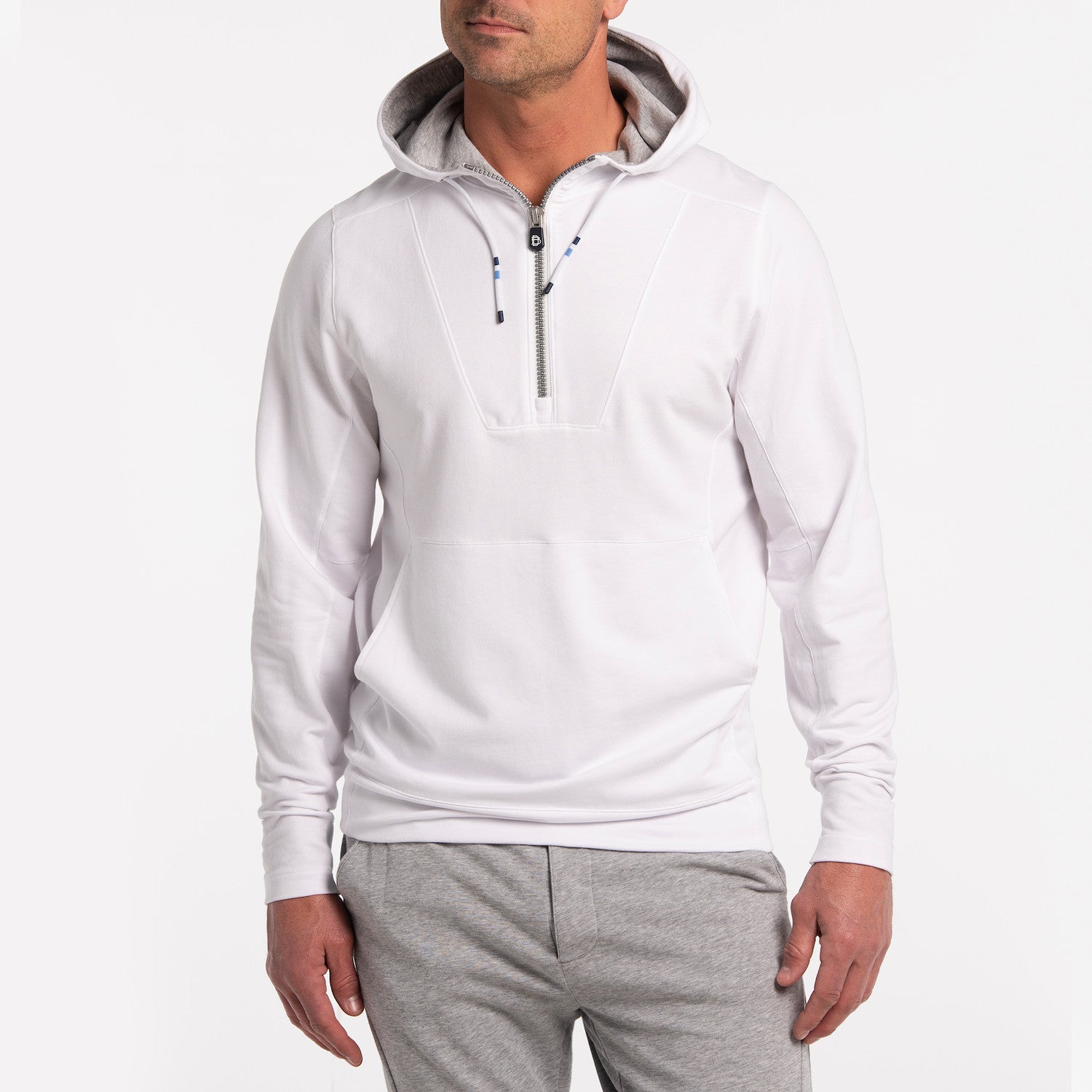 The Proctor Hoodie - WHITE/GREY HEATHER