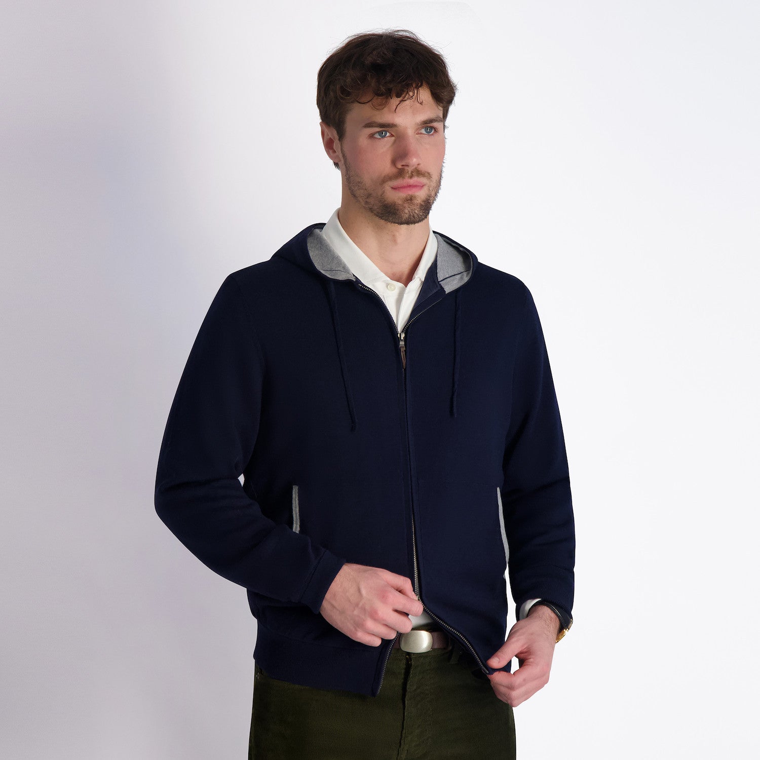 Holland Hoodie - MARINE/GREY HEATHER