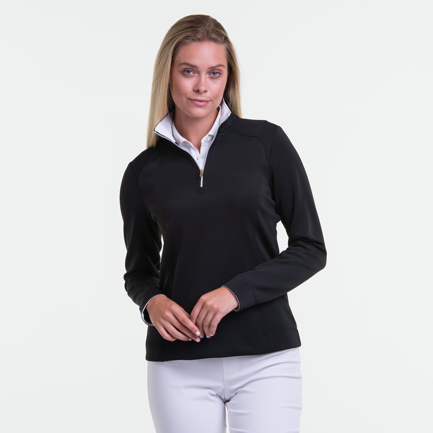 Wells Quarter Zip - BLACK/WHITE