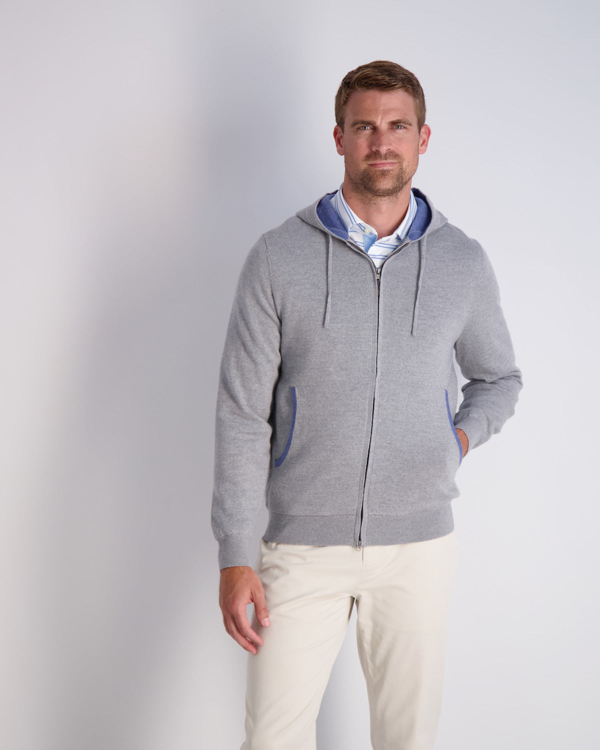 Holland Hoodie - SHADOW GREY HEATHER/BLUE