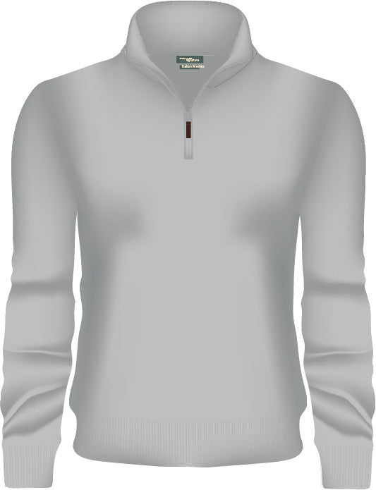 Baruffa Merino Quarter Zip Sweater - LIGHT CHARCOAL