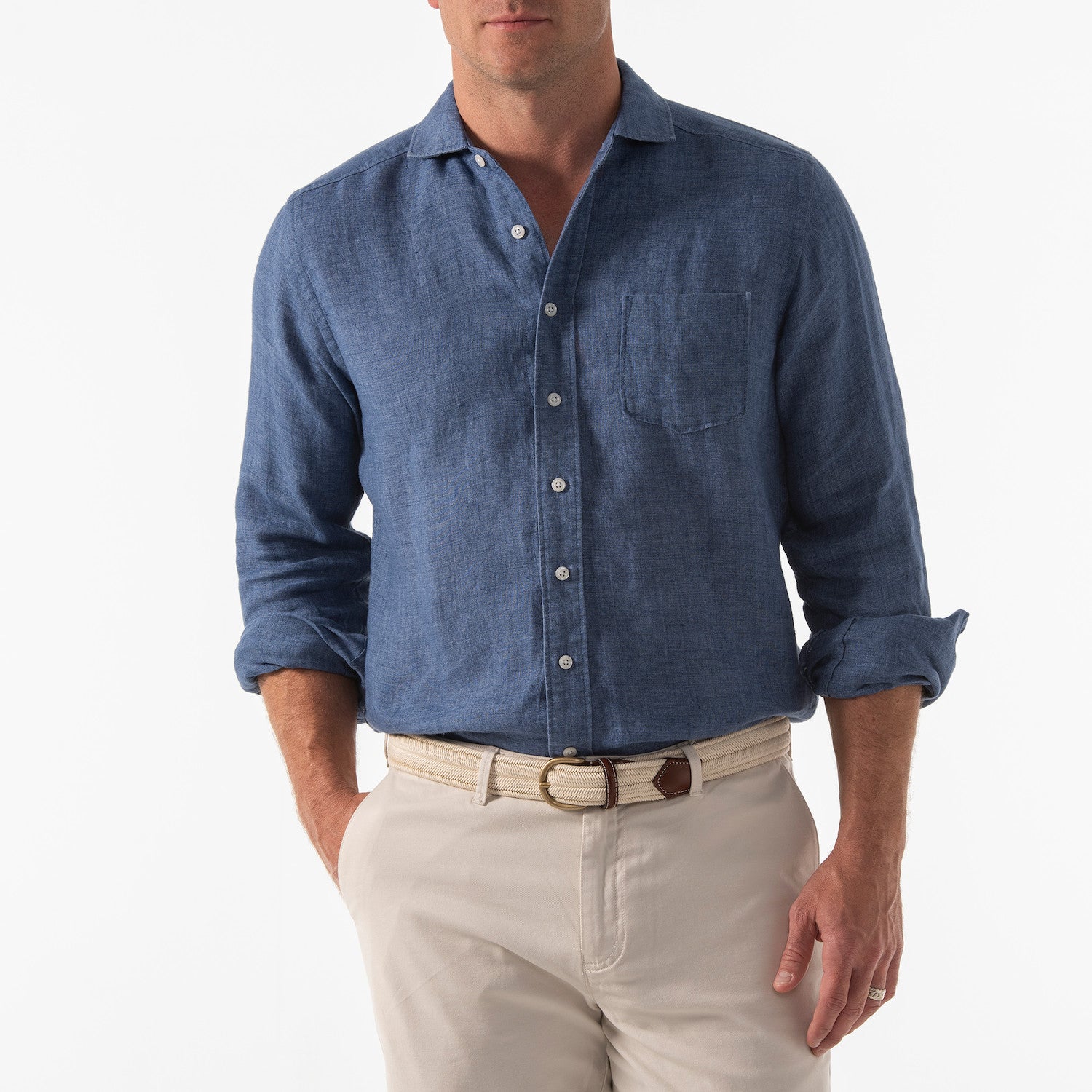 SOMERSET LINEN SHIRT - INDIGO