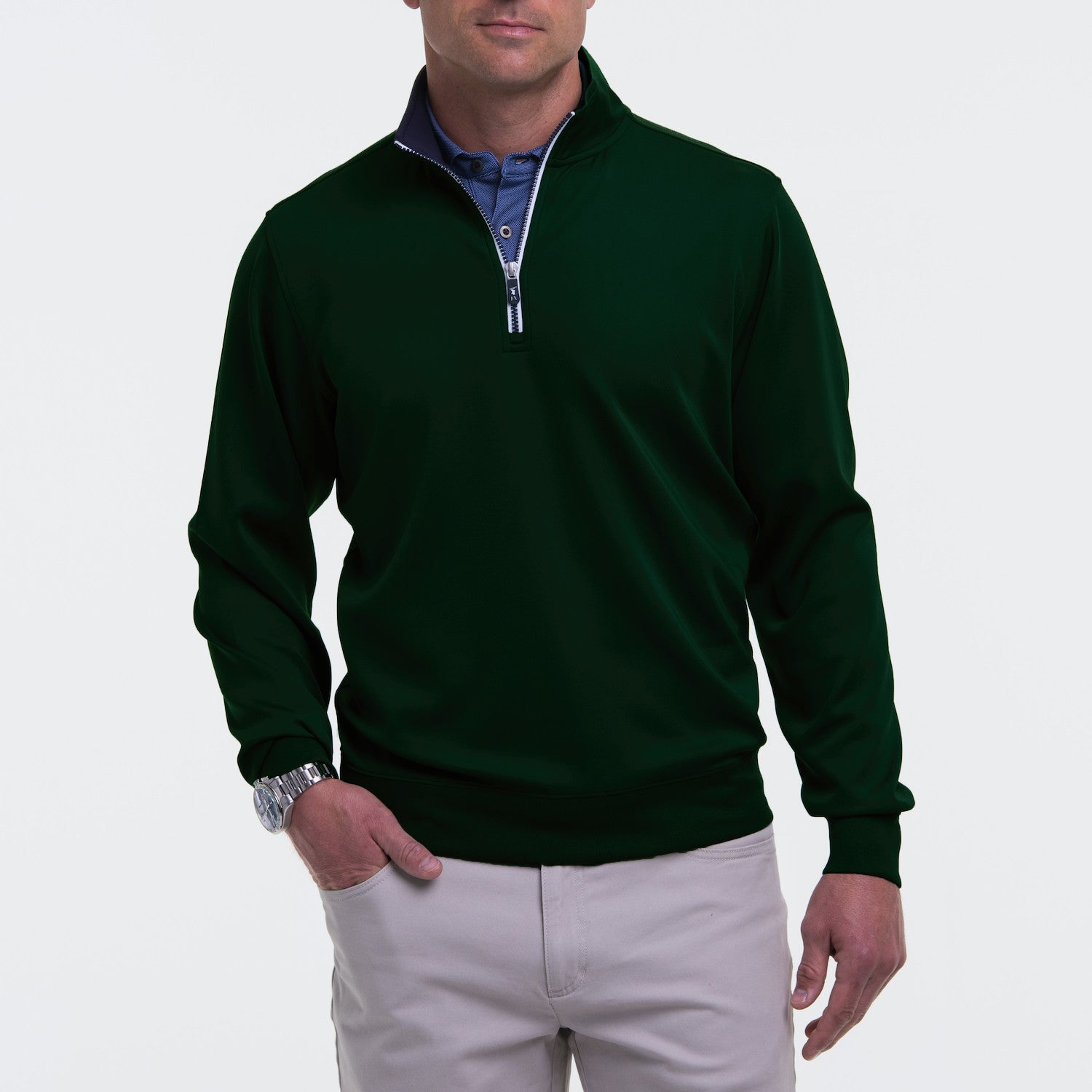 Caves Long Sleeve 1/4 Zip Pullover - BOTTLE
