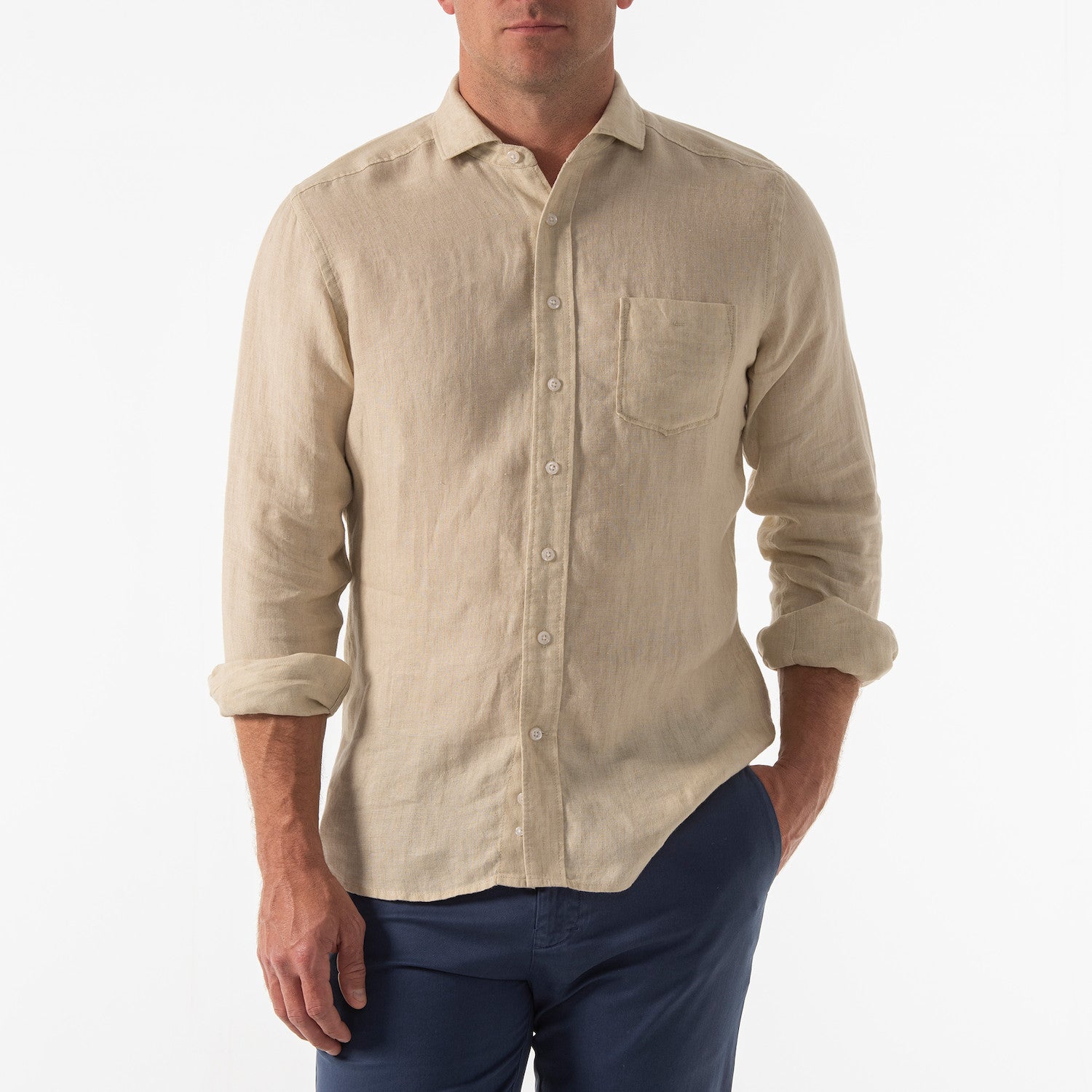 SOMERSET LINEN SHIRT - OATMEAL