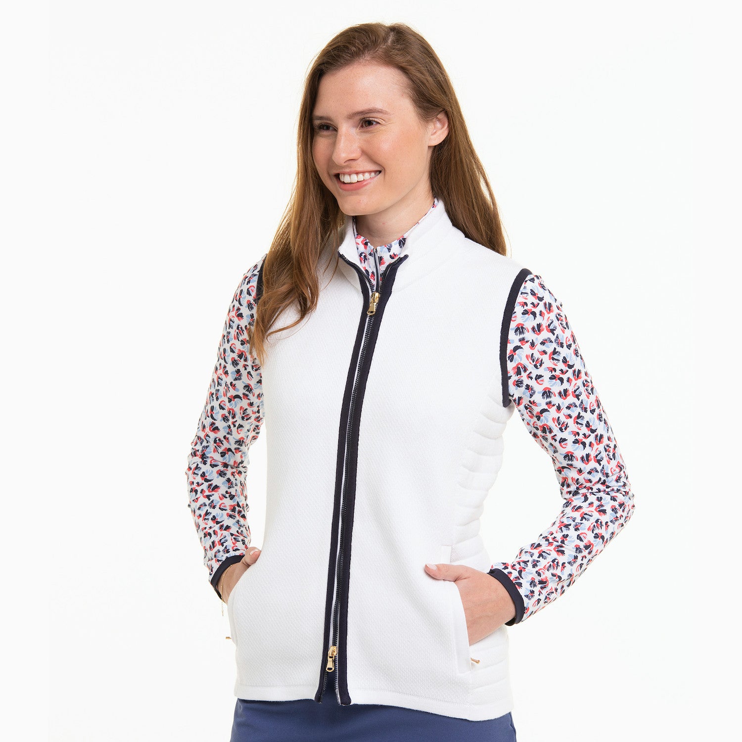 Peyton Sweater Vest - WHITE/ECLIPSE