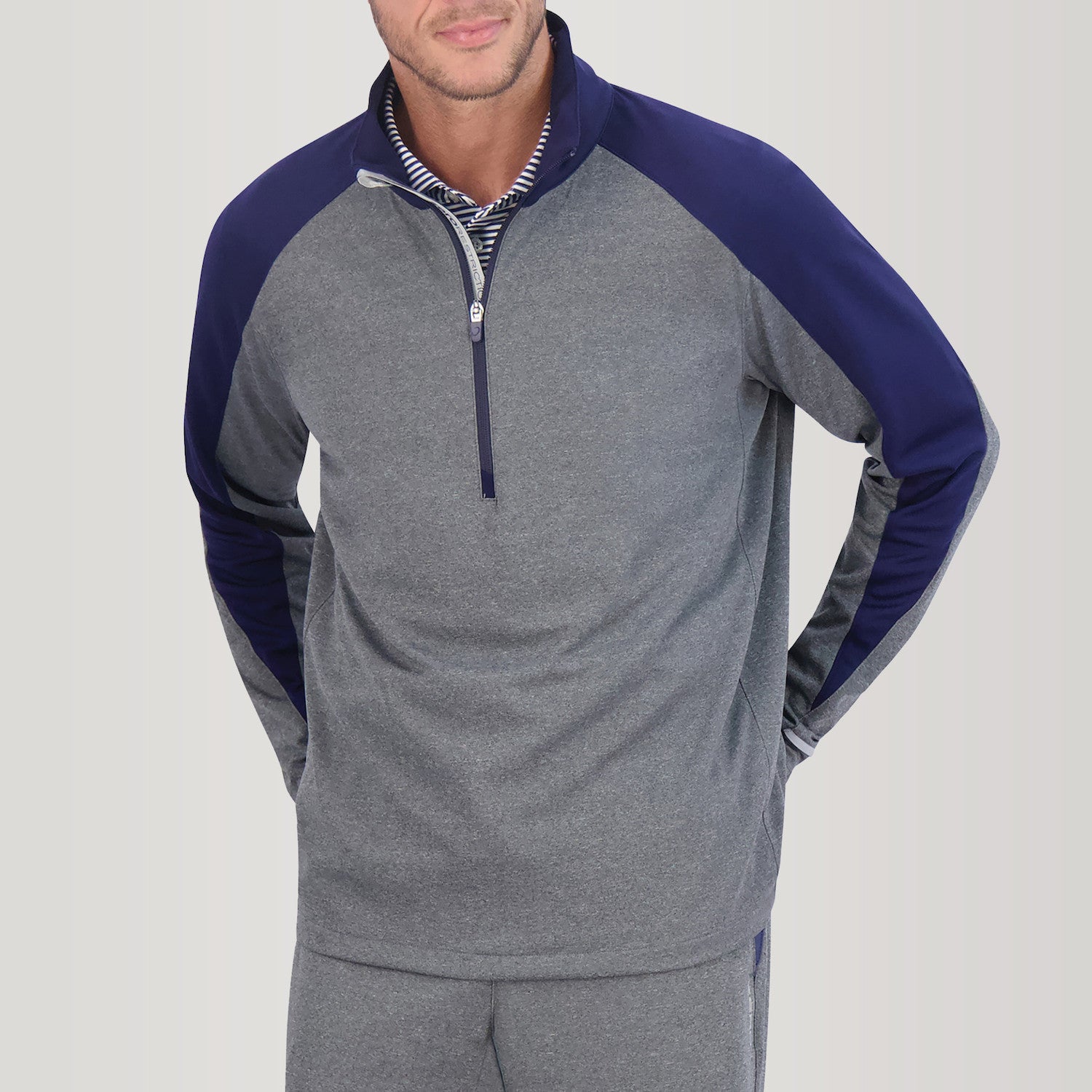 Z425 Quarter Zip Pullover - CHARCOAL/NAVY