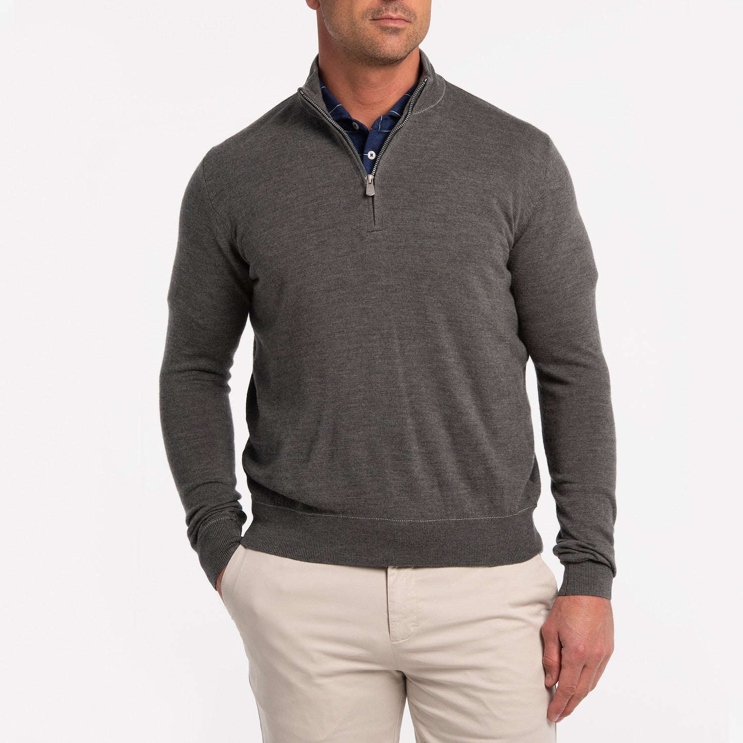 Coop1 4 zip - CHARCOAL HEATHER