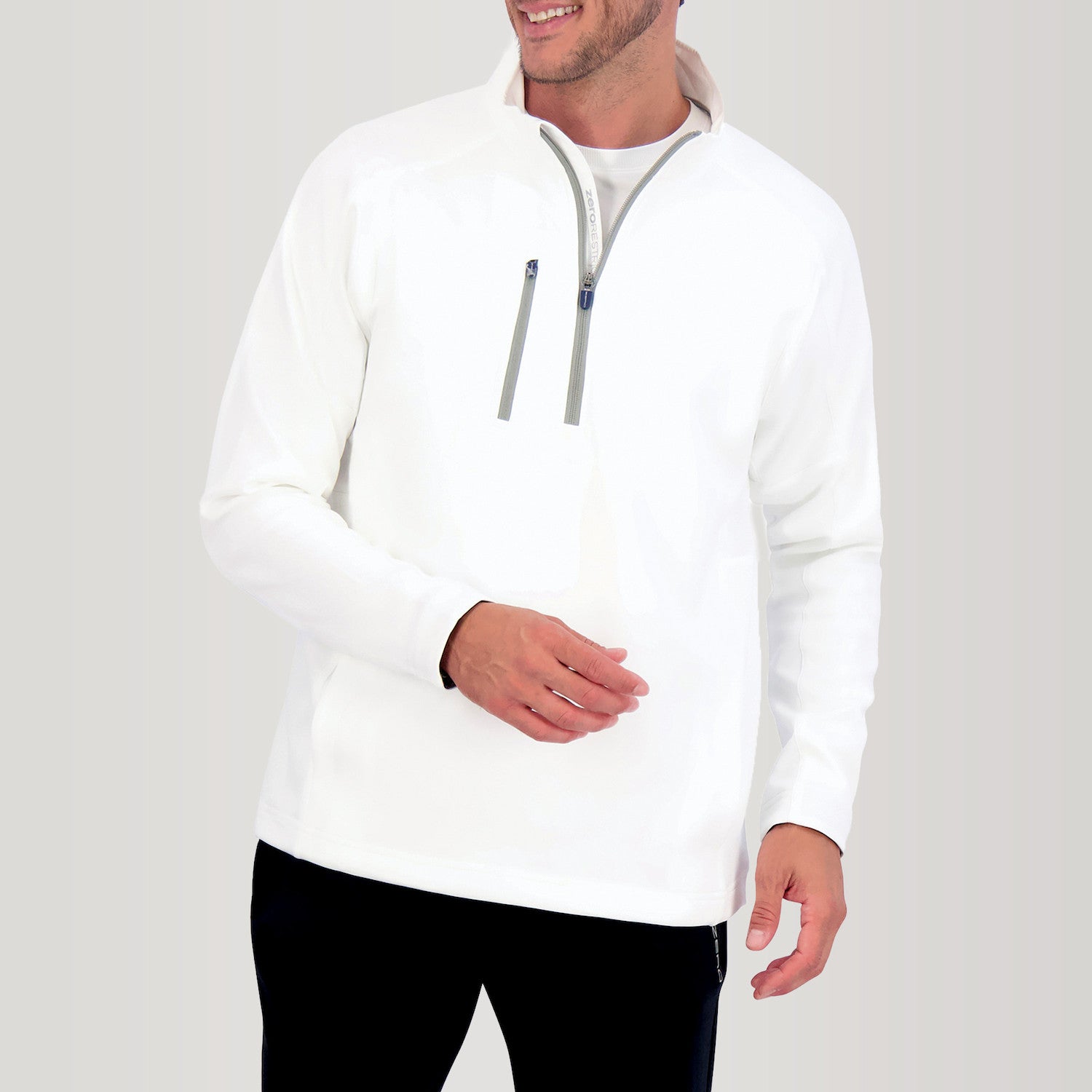Z500 Quarter Zip - WHITE/METALLIC SILVER