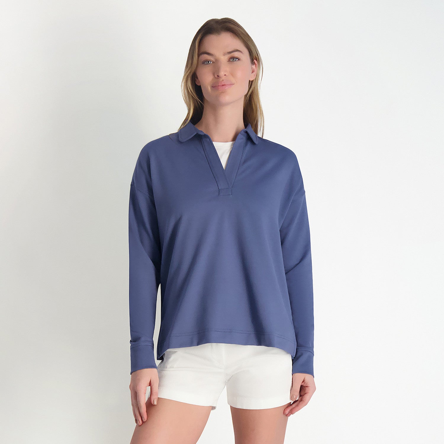 Elizabeth Polo Sweatshirt - DENIM