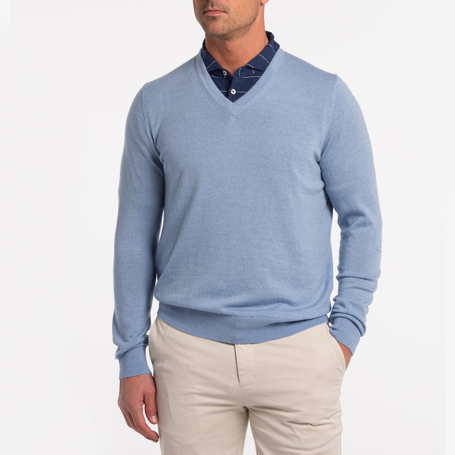 Oshane Merino V neck - BATIK HEATHER