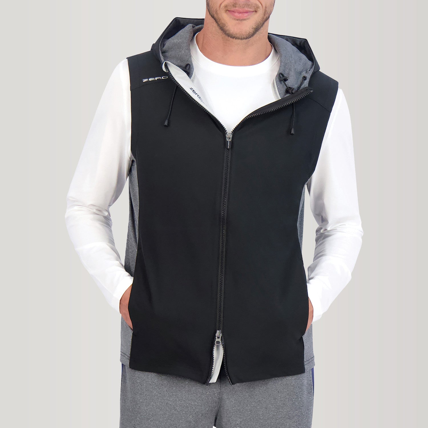 The Champ Hoodie Vest - BLACK