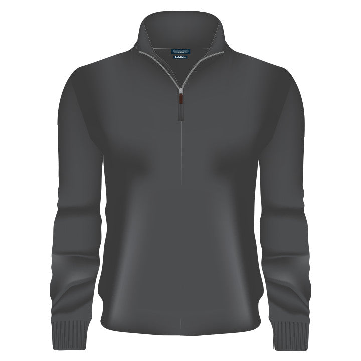 Baruffa Merino Long Sleeve 1/4 Zip Windshirt - CHARCOAL HEATHER