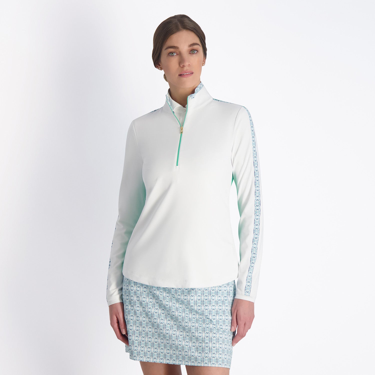 Aimee Zip Mock - WHITE